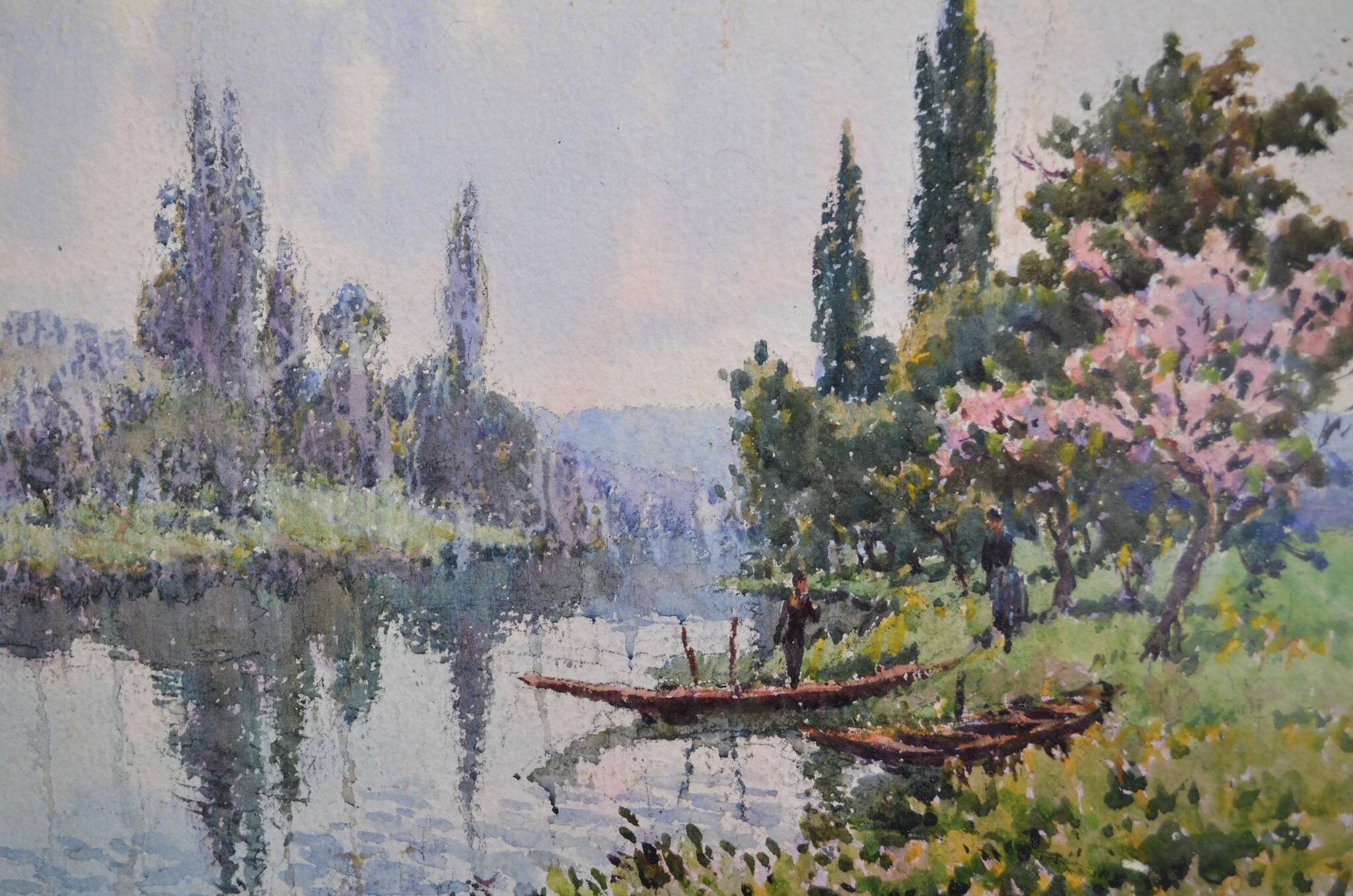 Georges Planes (1897-1977) Valley Landscape, Riverbank (double-sided)