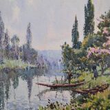 Georges Planes (1897-1977) Valley Landscape, Riverbank (double-sided)