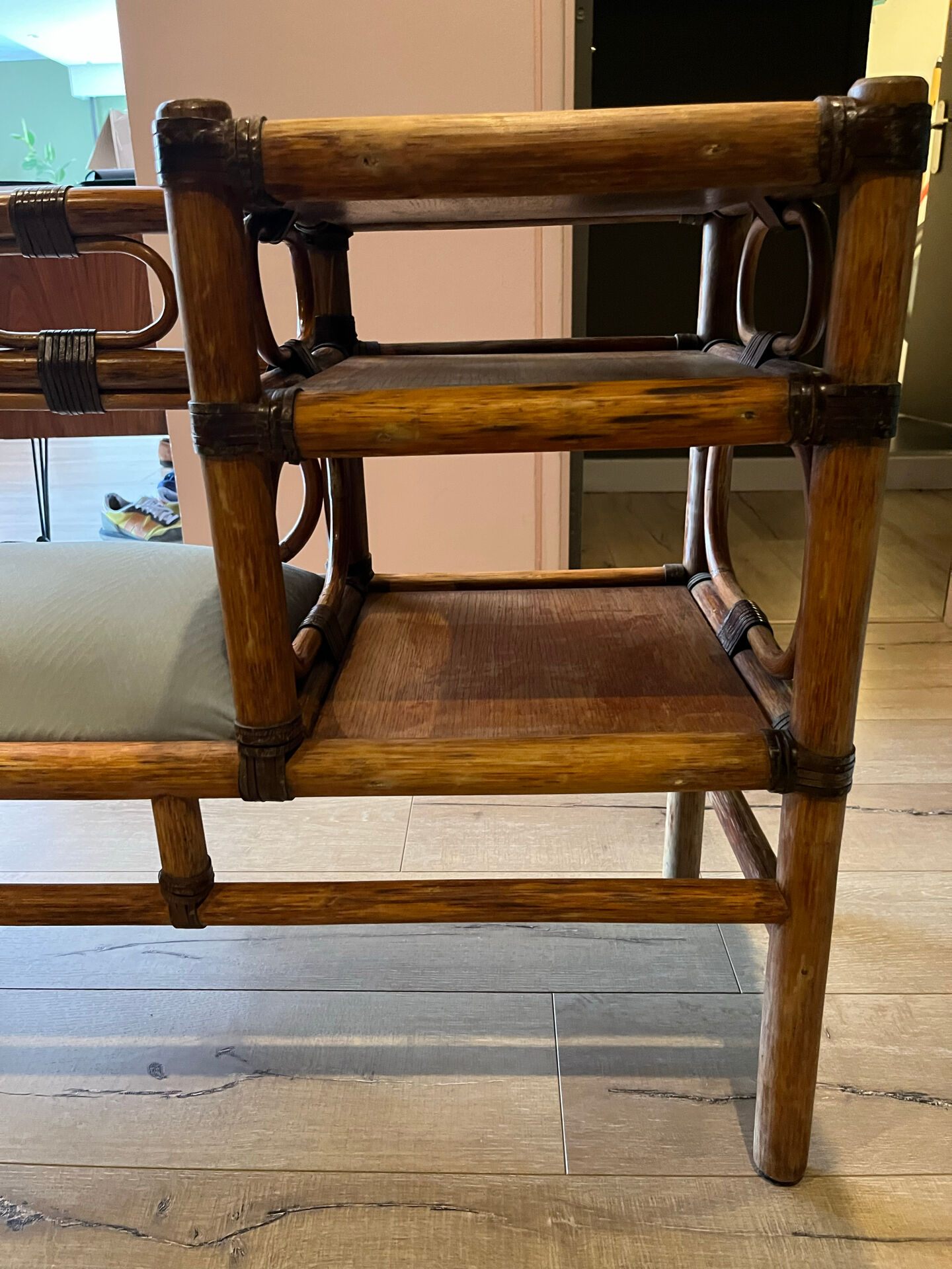 Vintage bamboo bench