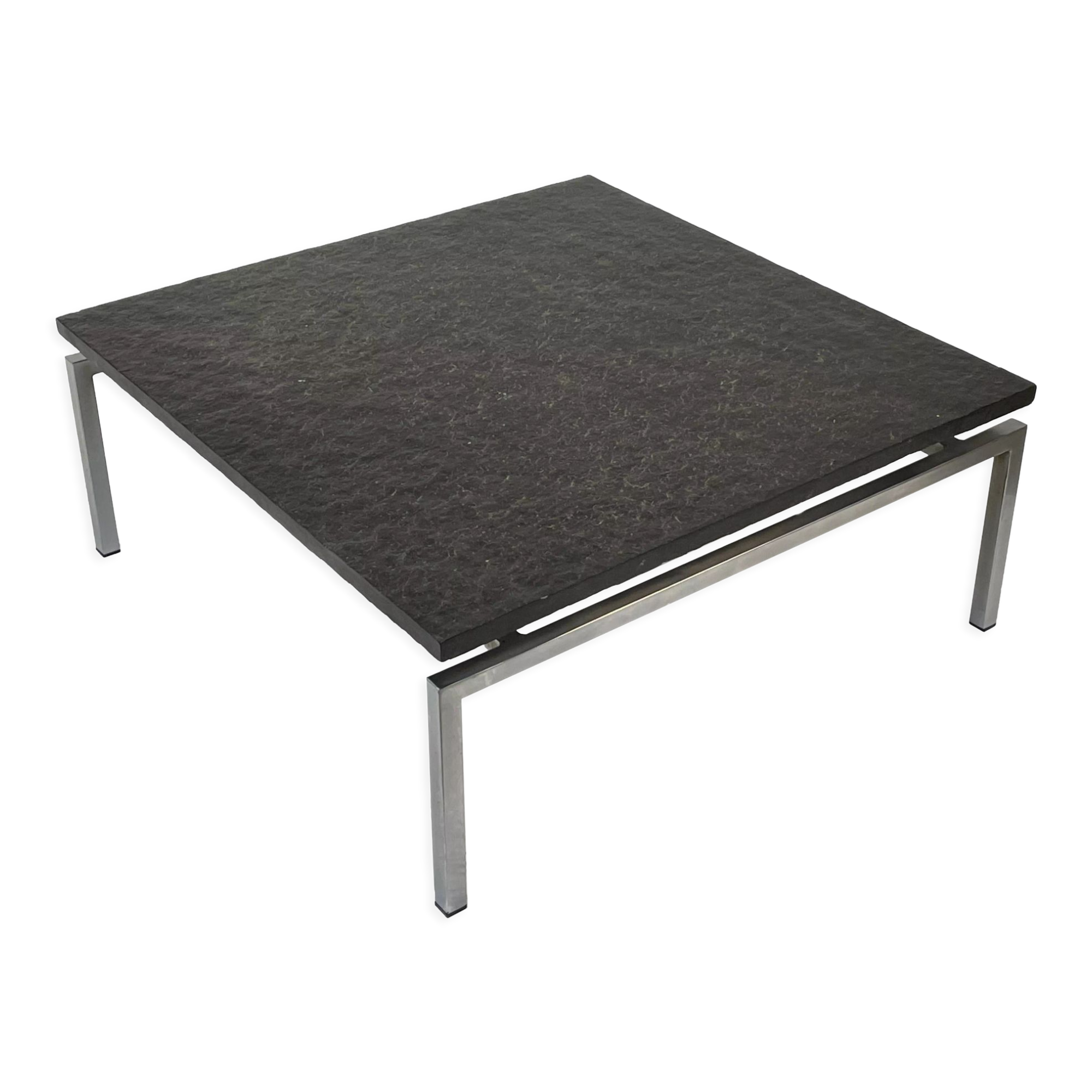 Vintage coffee table stone top frame steel 70's design