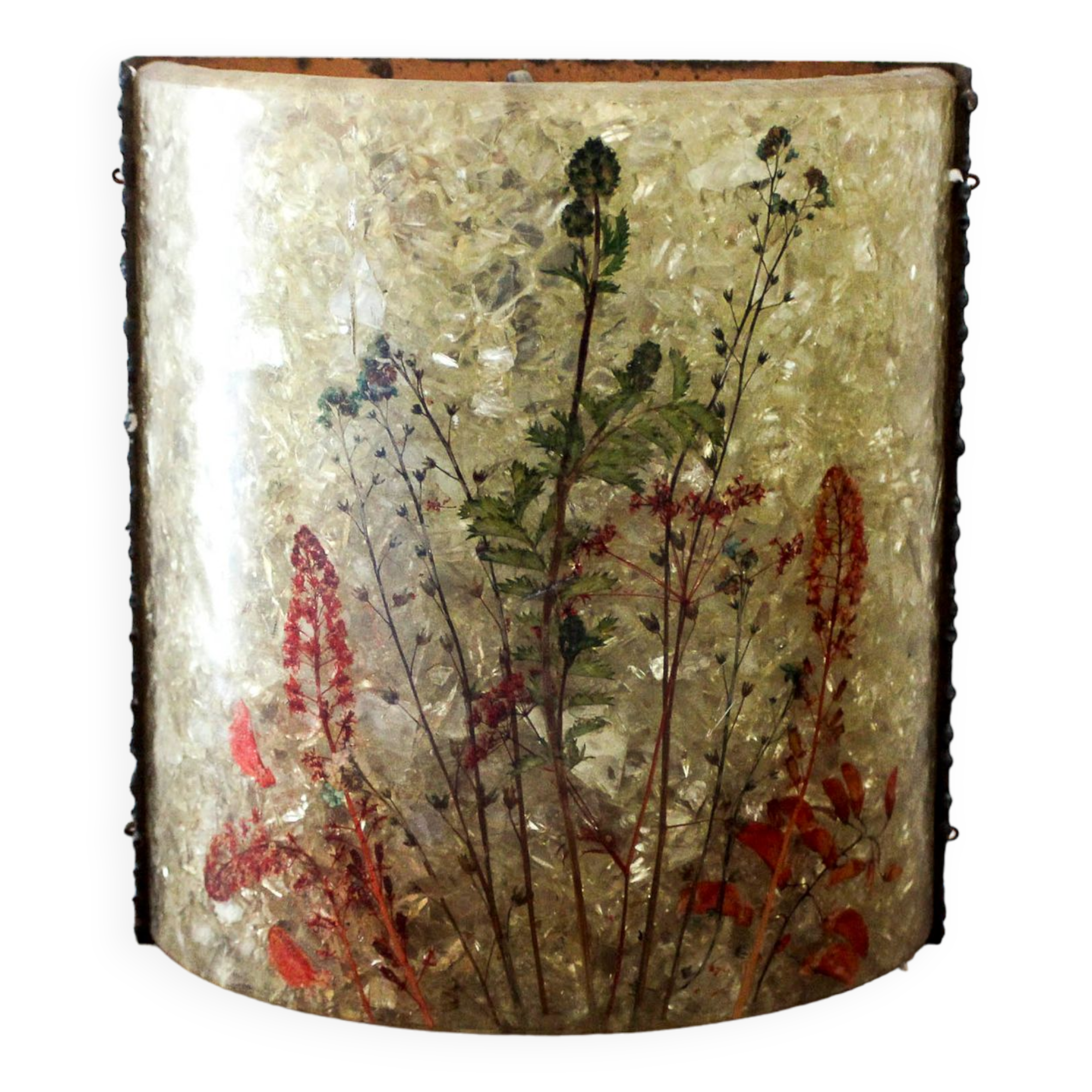 Accolay resin and copper wall lamp