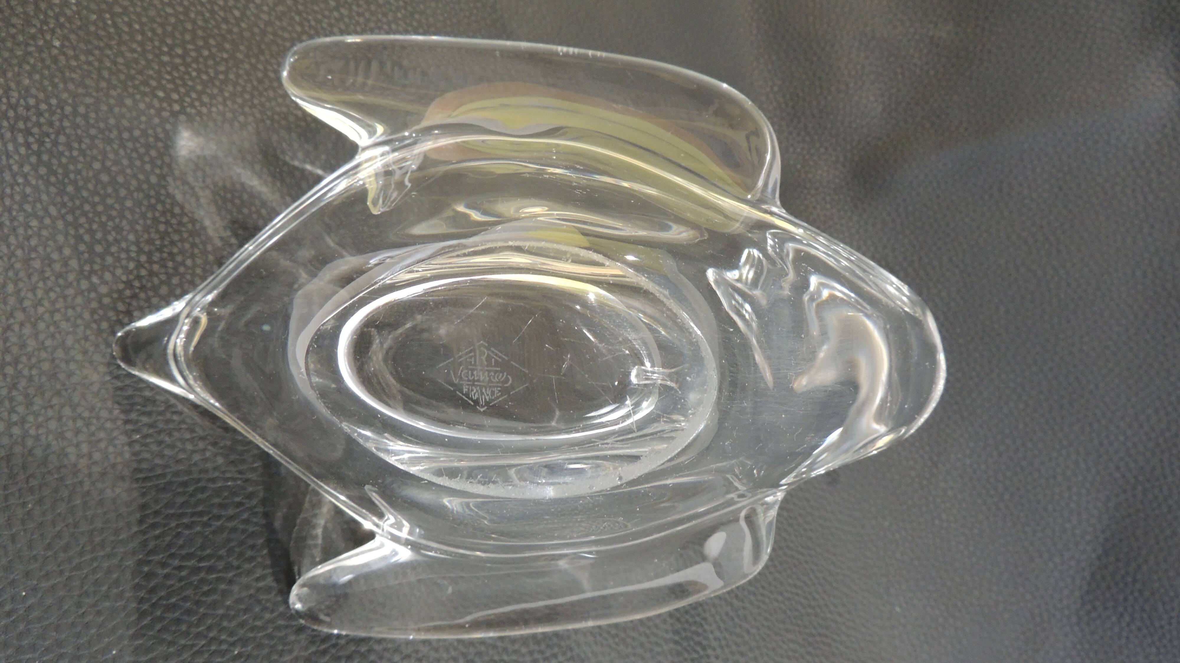 Swan Trinket Crystal Glass Art Vannes-Le-Chatel /Vintage 1960