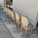 Set of 6 Louis XVI style chairs with antique patinated medallion