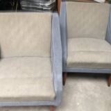 Fauteuils bi color vintage années 60 lainage