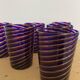 6 Murano art goblet glasses tricolor spirals