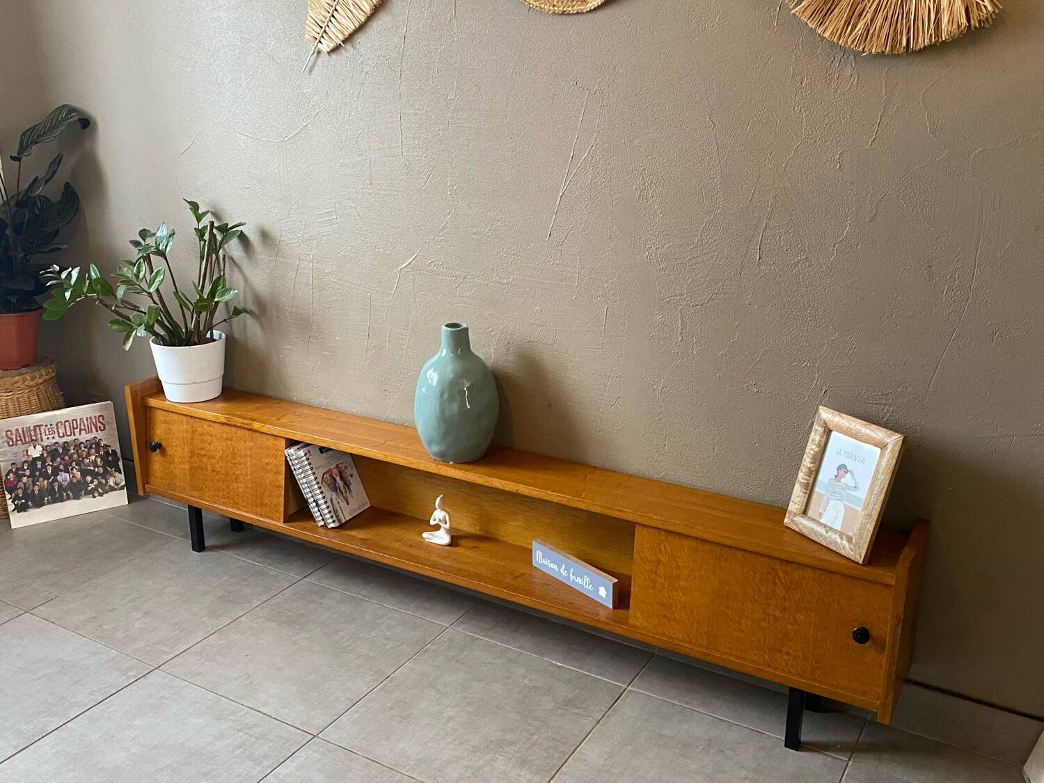 Vintage wooden sideboard from the 1960s (shallow)