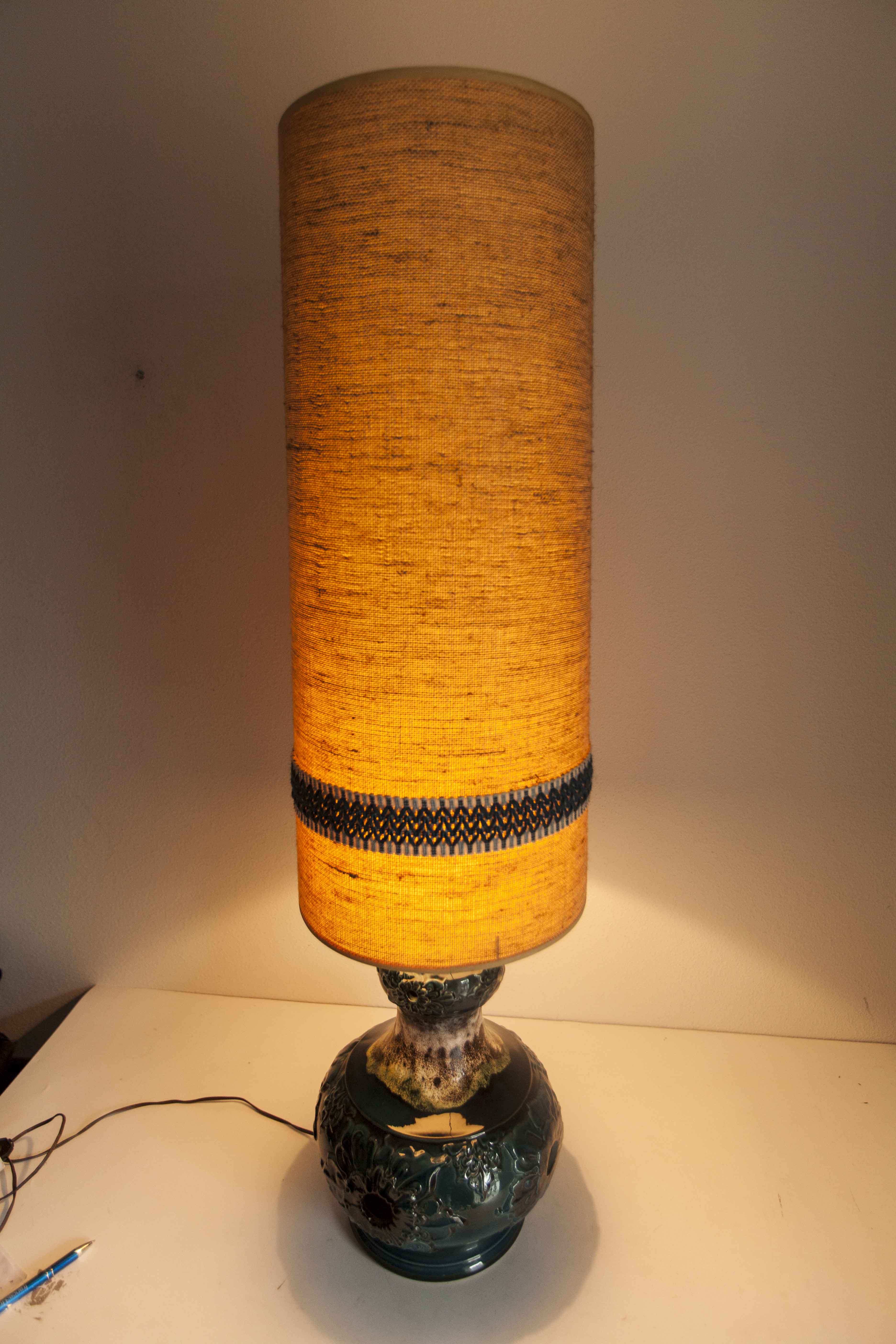 70's beige blue floor lamp