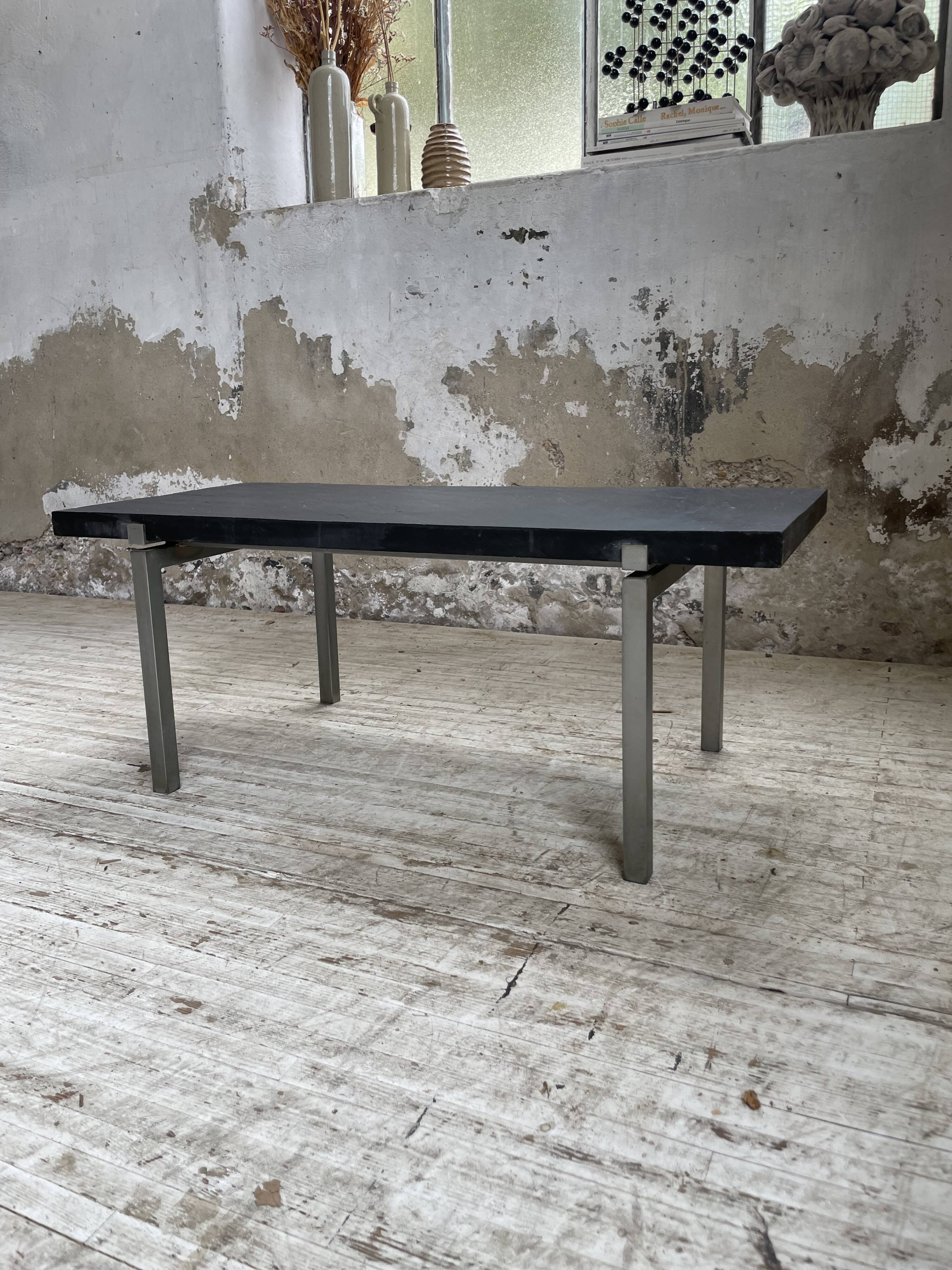 1950s slate coffee table