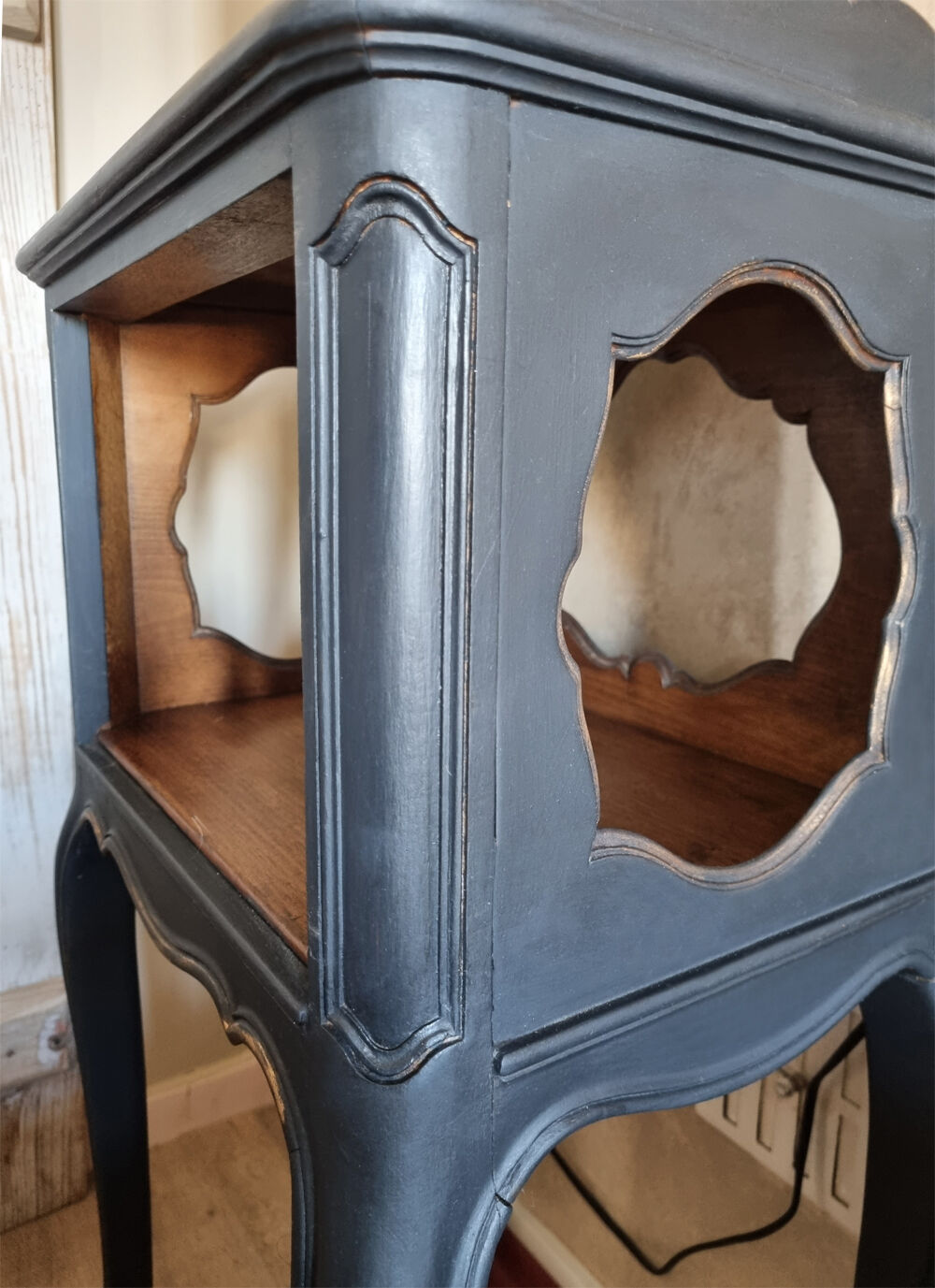 Pair of vintage bedside tables, 60s, Louis XV style, revamped