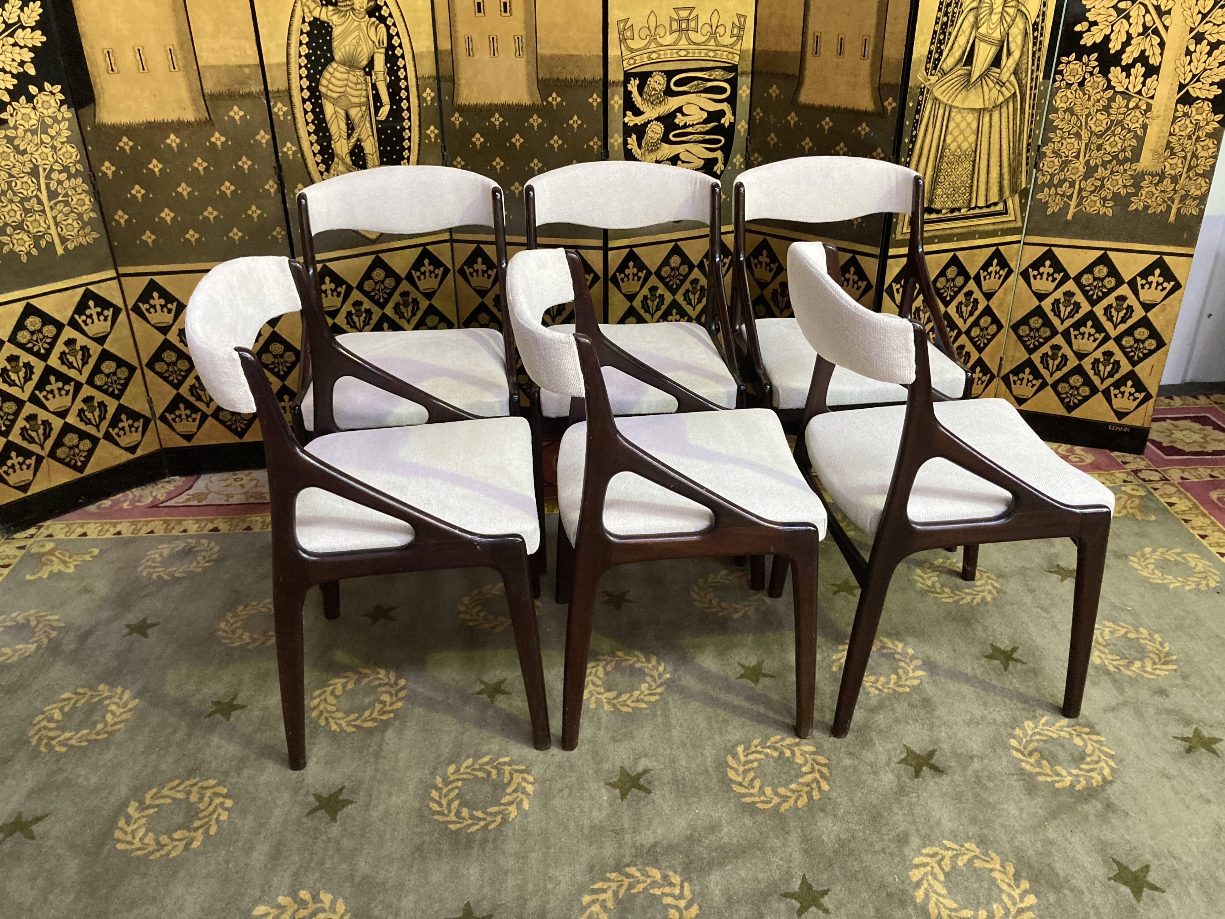 6 chairs 70s mahogany