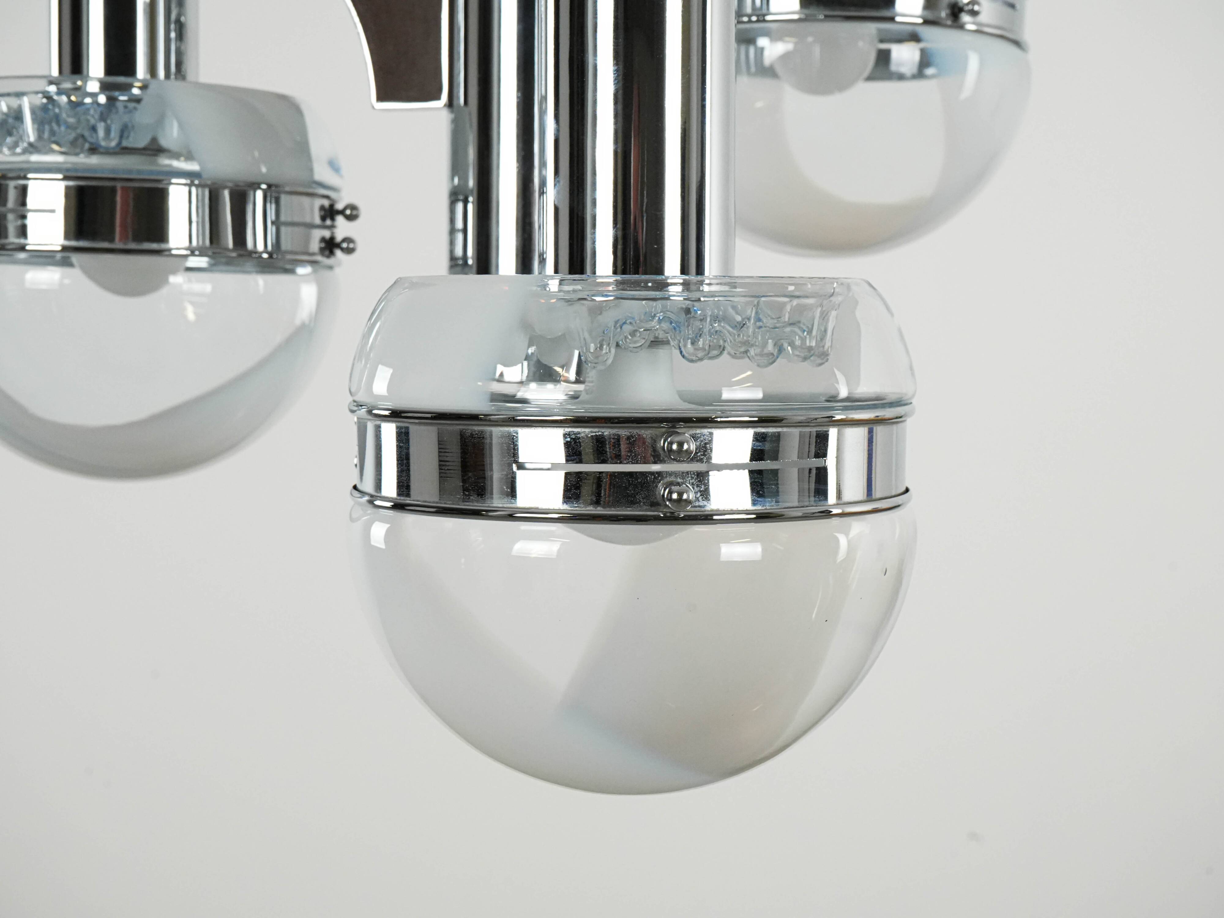 Lustre de style futuriste, verre de Murano, années 1970, fabriqué en Italie