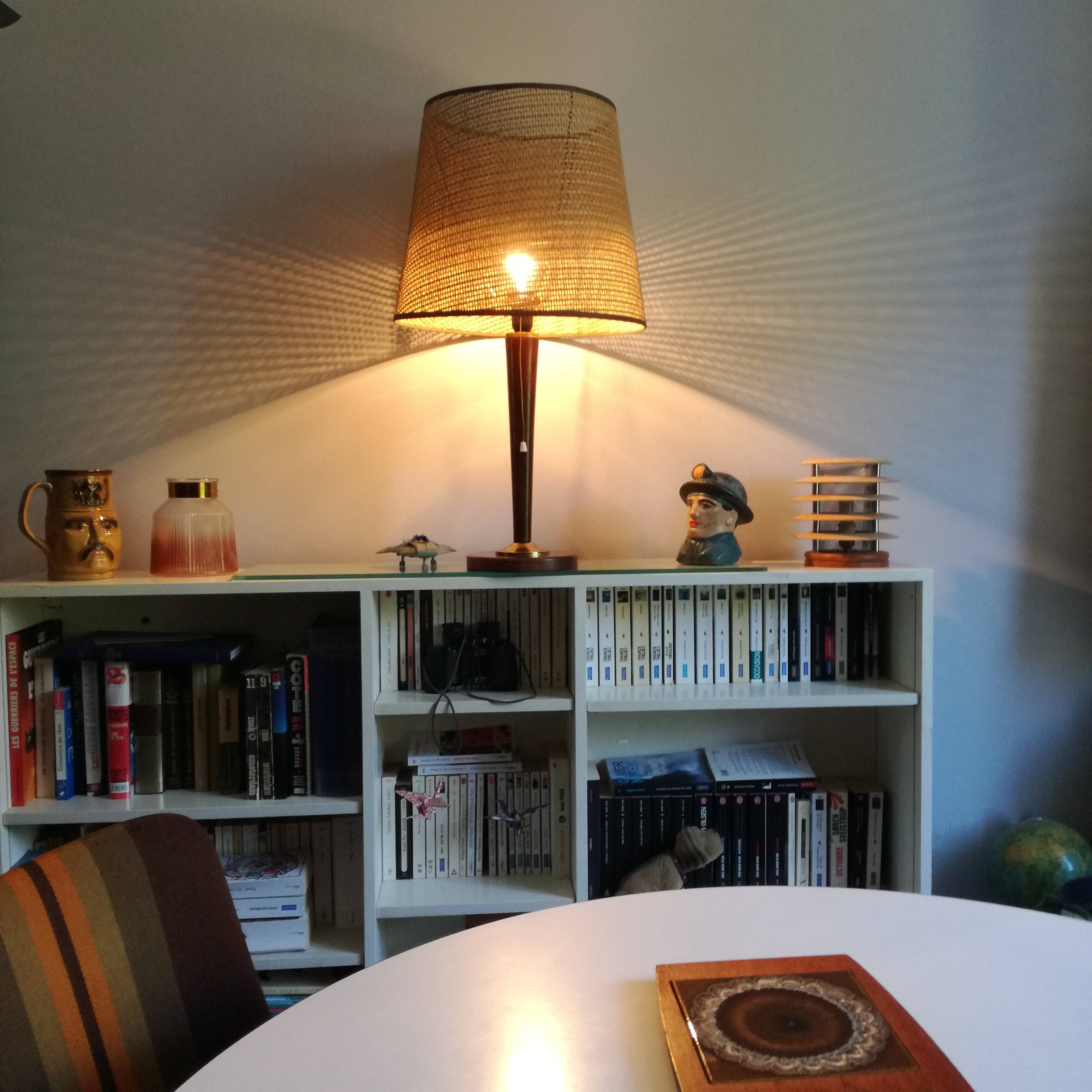Midcentury modern mahogany lamp