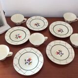 Set of 5 cups and 5 under cup old gien model tamaris