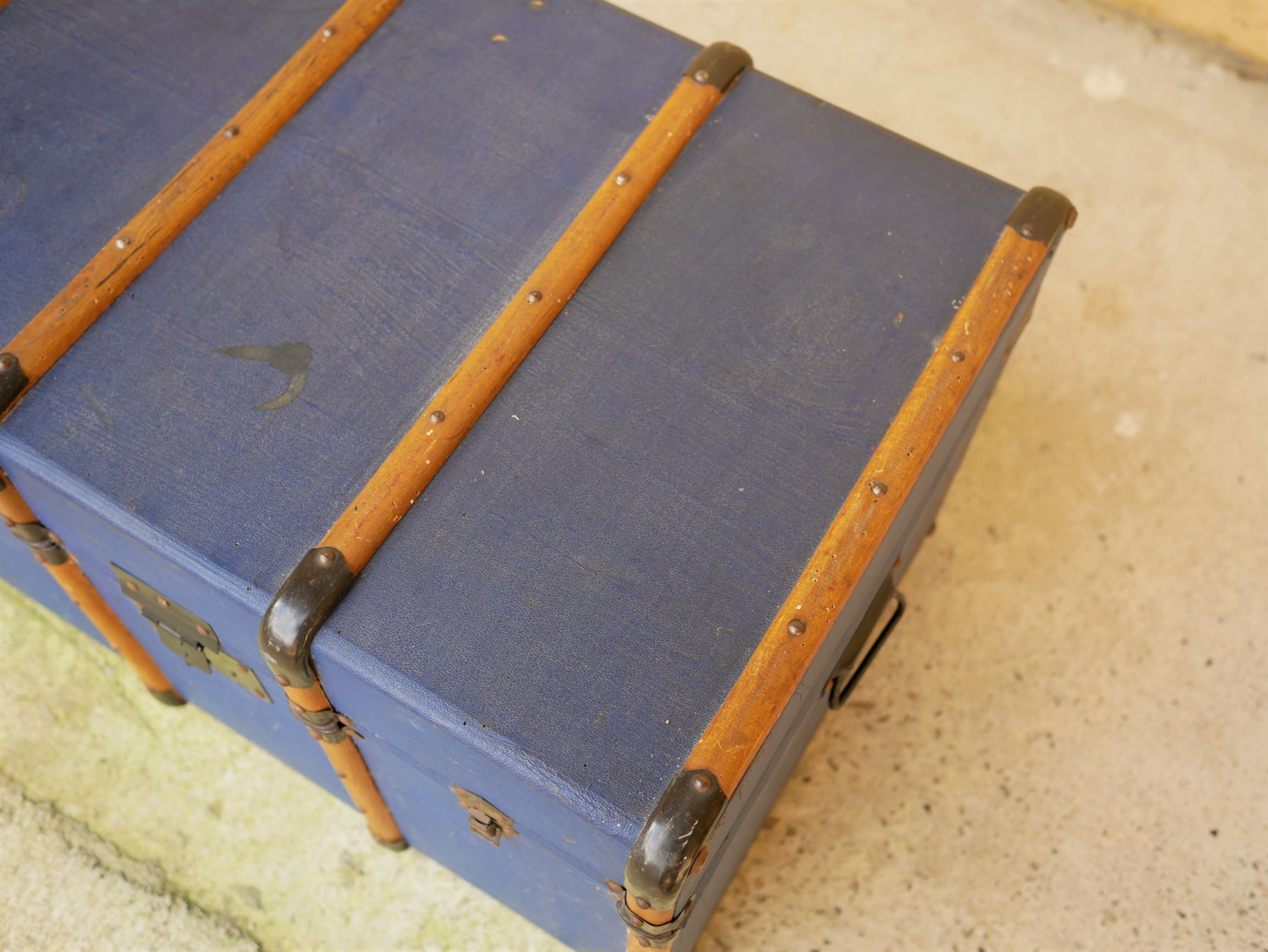 Blue vintage trunk