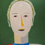 Kasimir Malevich: Smiling portrait, signed lithograph (Mourlot)