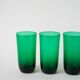 Lot de 4 verres à eau en verre vert, Design, 1970