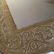 Oriental mirror in wood and hammered brass in the shape of an arch, plant decor, 52 cm