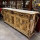 Curved Louis XV Venetian buffet in lacquered, painted, and gilded wood.