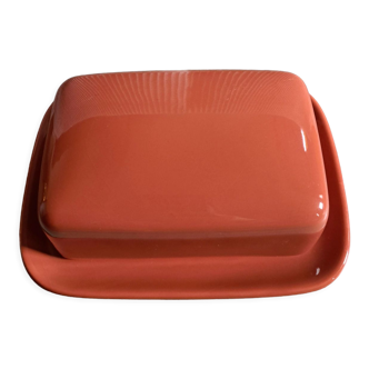 Terracotta ceramic butter dish