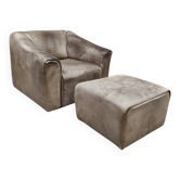 Pouf en cuir vintage DS47 De Sede