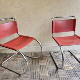 Pair of chairs MR 10 design Ludwig Mies Van Der Rohe vintage edition 90s