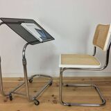 "L'Adap-Table" modular serving trolley, rigid and chrome, Matégot style
