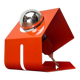 Lampe de table métallique orange minimaliste de l'ère spatiale moderne du milieu du siècle, années 1960