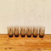 Vintage orangeade service J.G. Durand Tivoli in smoked glass, 7 pieces.