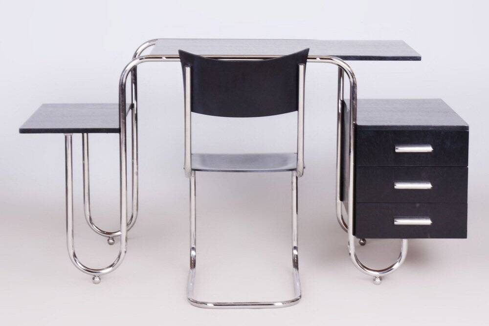 Bauhaus Oak Writing Desk by Robert Slezak, Czechia, 1930s