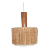 Scandinavian modern rattan pendant light, 1960's