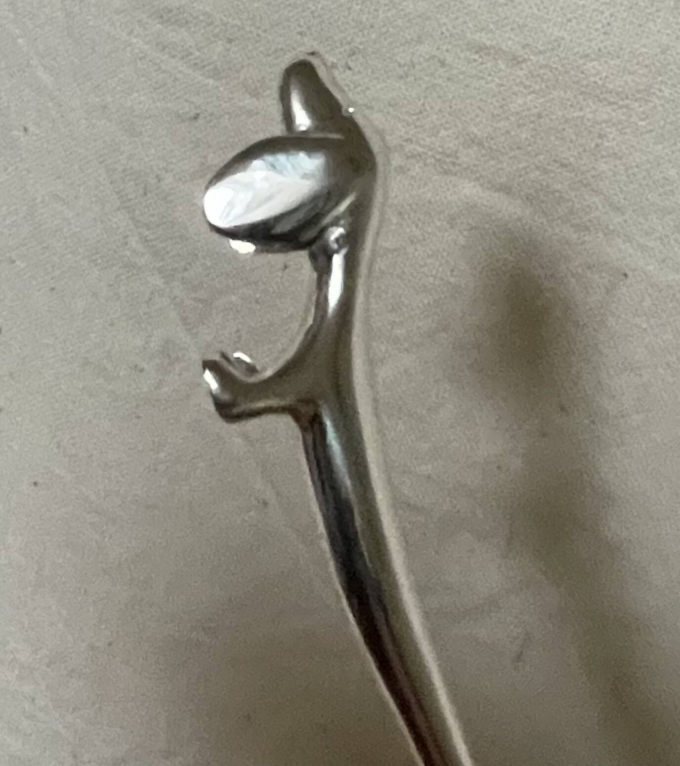 Silver dachshund knife holder