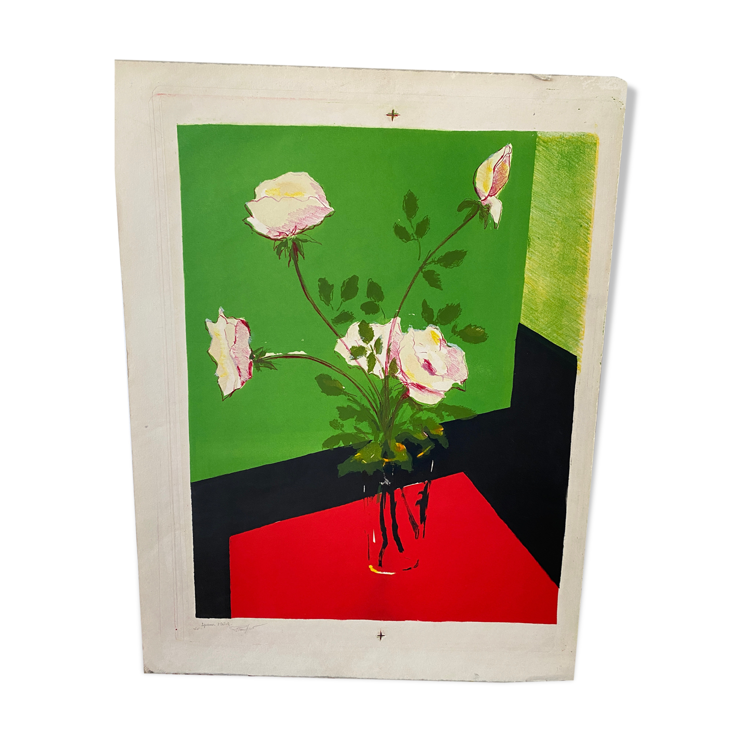 Lithograph still life pierre sicard