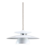 Vintage Danish White Pendant Lamp, 80s