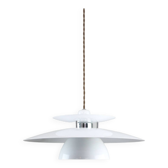 Vintage Danish White Pendant Lamp, 80s