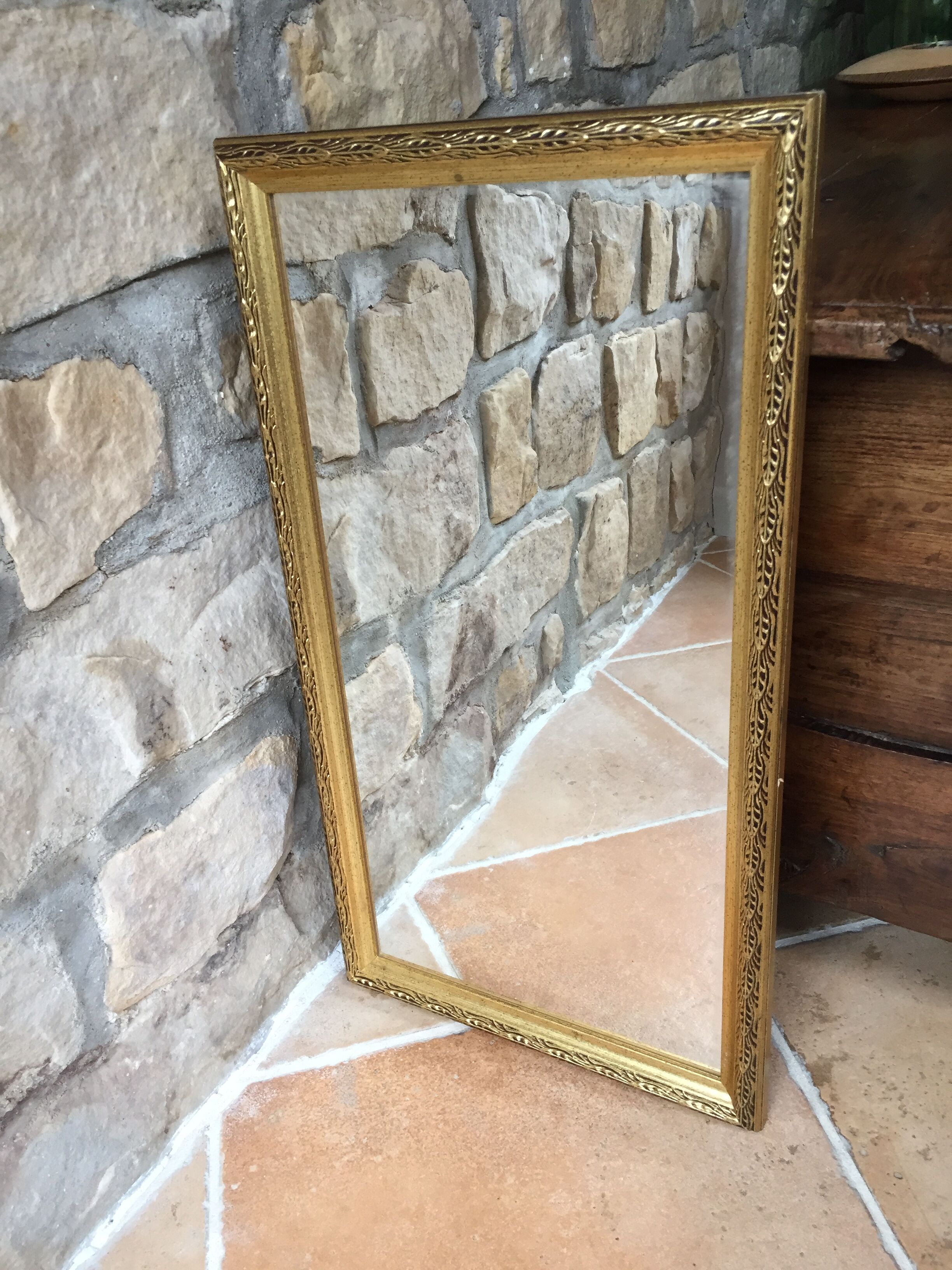 Golden vintage mirror 35x65cm