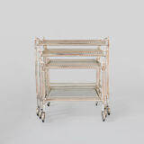French neoclassical style nest of bar carts, 1960s.