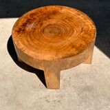 Quadripod coffee table in solid wood monoxyl natural color (dark)