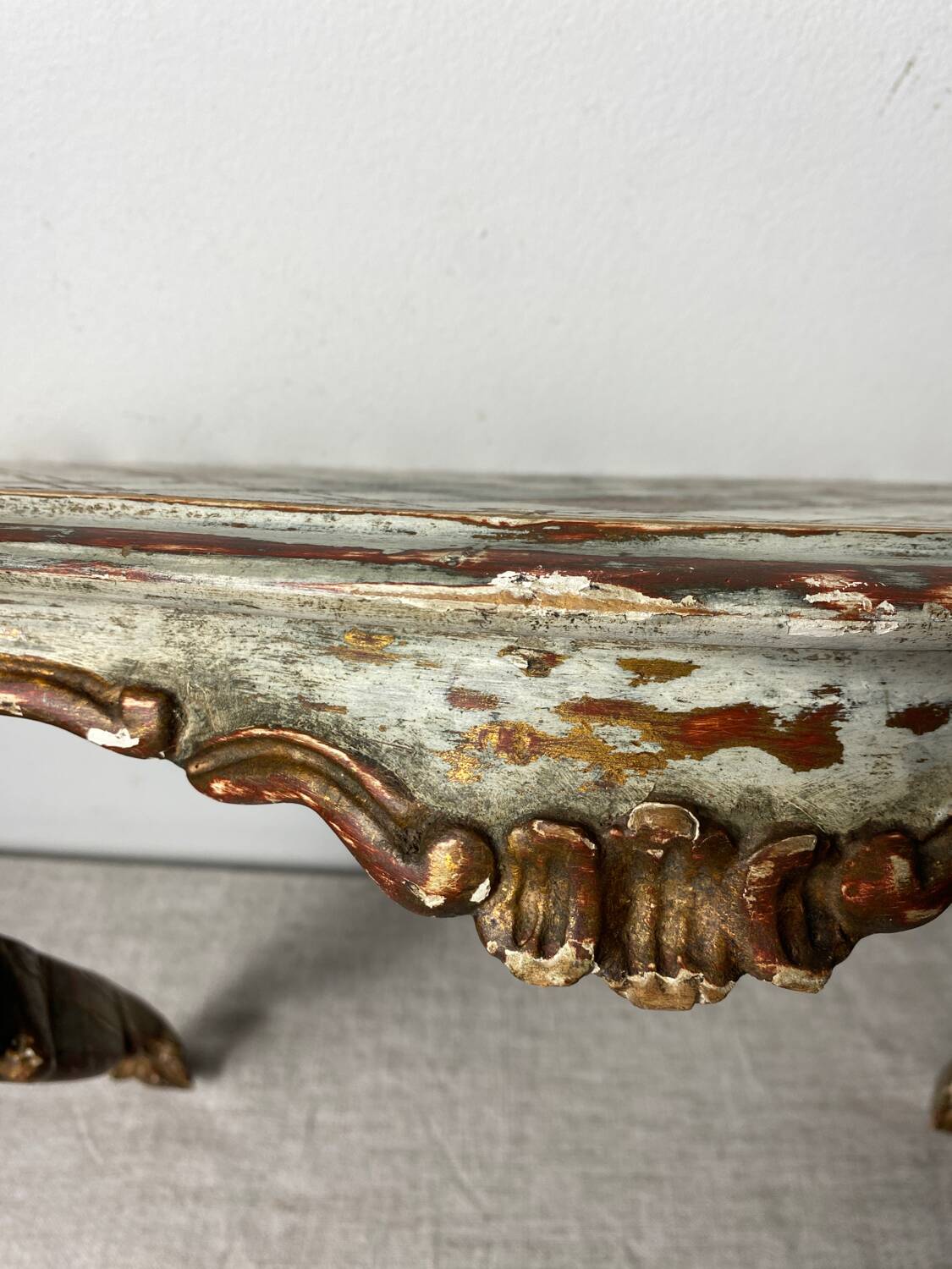 Florentine style wooden wall console