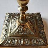 Paire de bougeoirs flambeaux antiques, style rocaille/baroque, XIXème