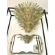 Luxury Venetian Smoked-Fumè and Green “Palmette” Murano Glass Plating Gold