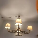 Lustre rotin année 1960