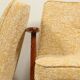 Vintage armchair oak wood yellow melange 1962 design by Chierowski renovated