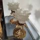 Pair of vintage floral wall lights or small pendant lights – glass deposition