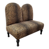 Banquette Napoleon III léopard double dossier