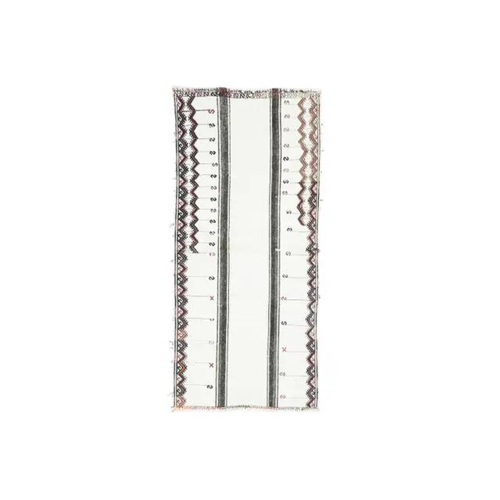Vintage Turkish Hand-Knotted Wool Cotton White Kilim Runner Rug 71x157