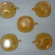 Tasses en verre orange vintage