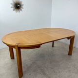 Old extendable table in solid elm from the 70s/80s, Maison Regain Vintage design