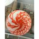 Contemporary Red and White Sphere Pendant in Glass