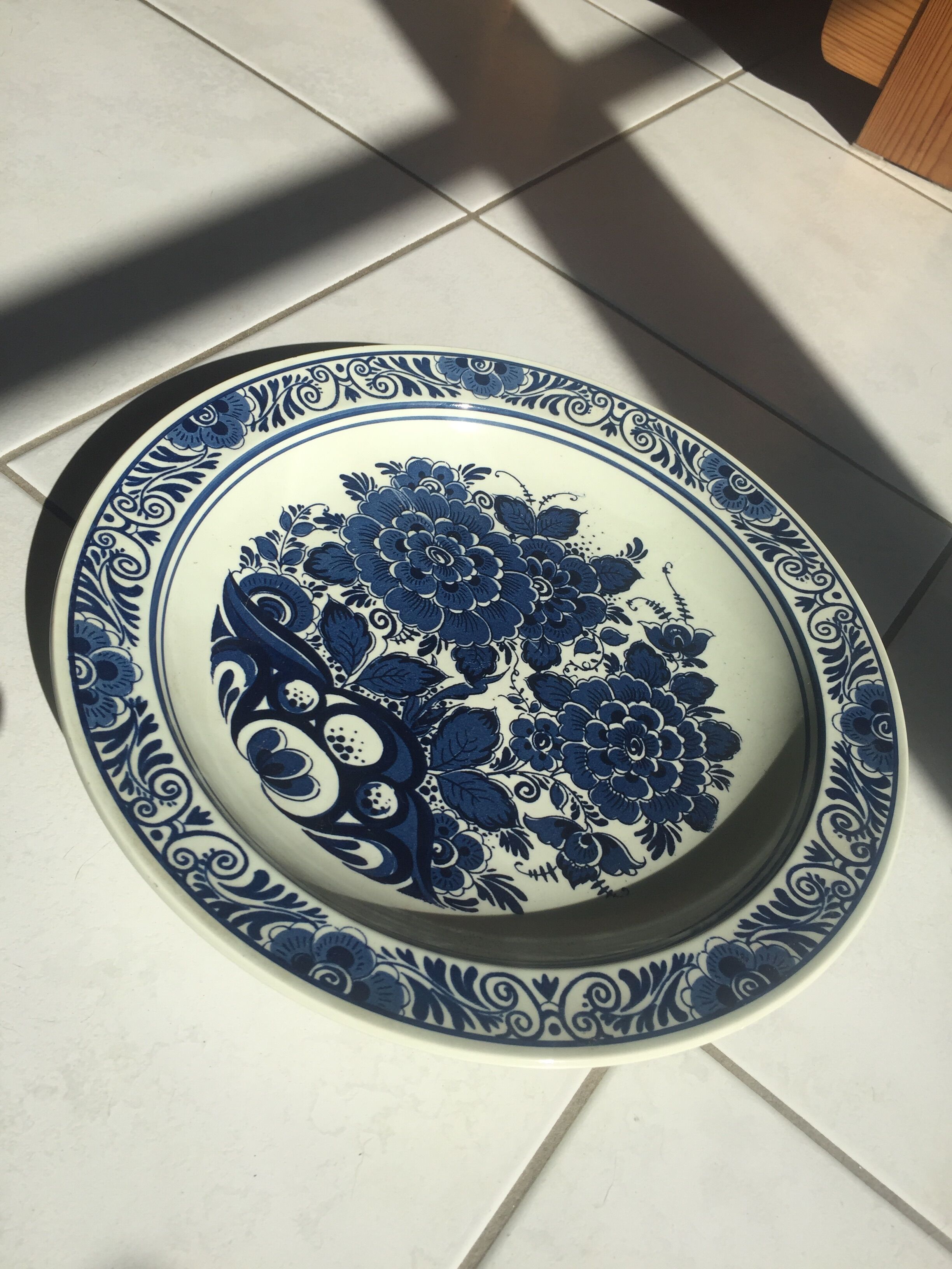 Vintage dish blauw delft