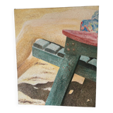 Pointillist painting evoking holidays and rest